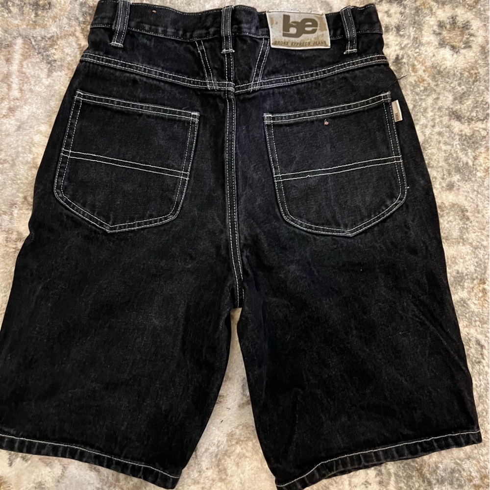 Vintage Bronx Express Black Denim Jean Shorts